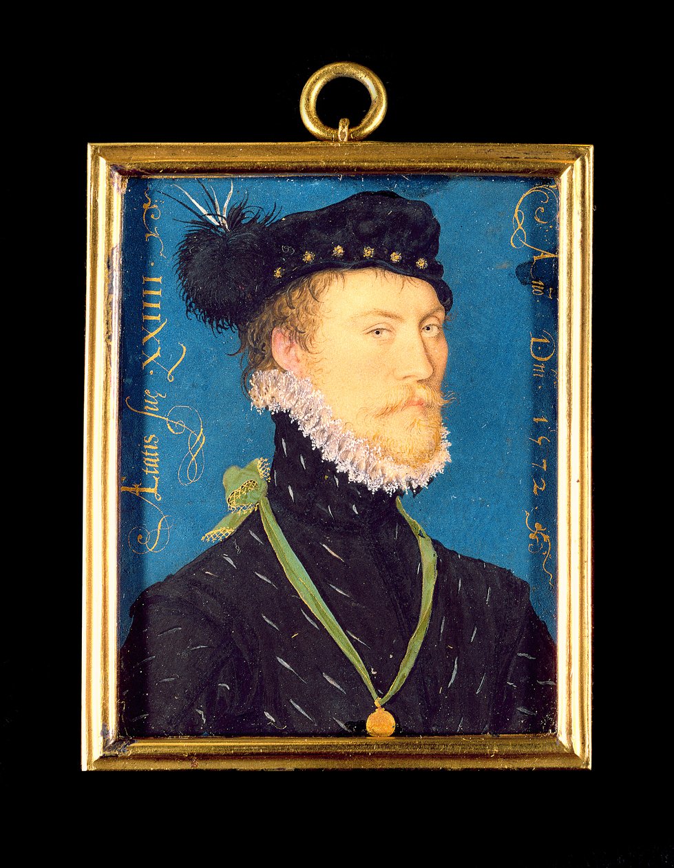 Portret nieznanego mężczyzny, lat 24, 1572 (wc na welinie) autorstwa Nicholas Hilliard