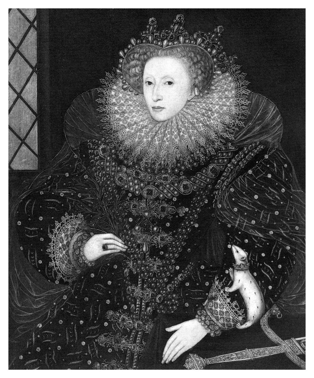 Królowa Elżbieta, Portret gronostaja, 1585, 1896. autorstwa Nicholas Hilliard