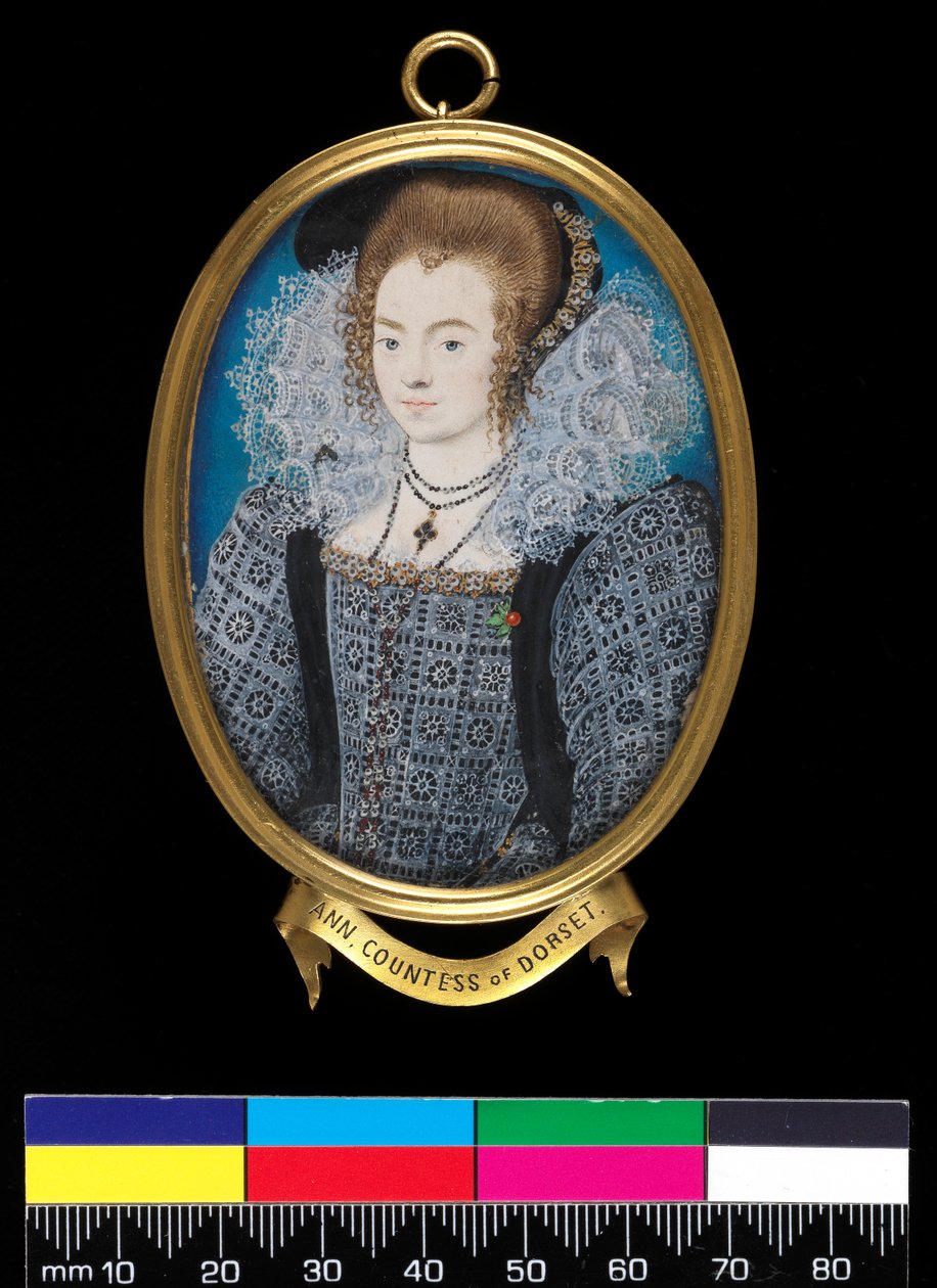 Nieznana dama (wcześniej określana jako hrabina Dorset), ok. 1595 (kolor ciała na welinie na karcie do gry) autorstwa Nicholas Hilliard