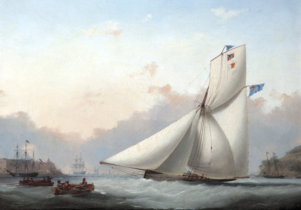 Jacht Cutter w Plymouth Sound autorstwa Nicholas Matthews Condy
