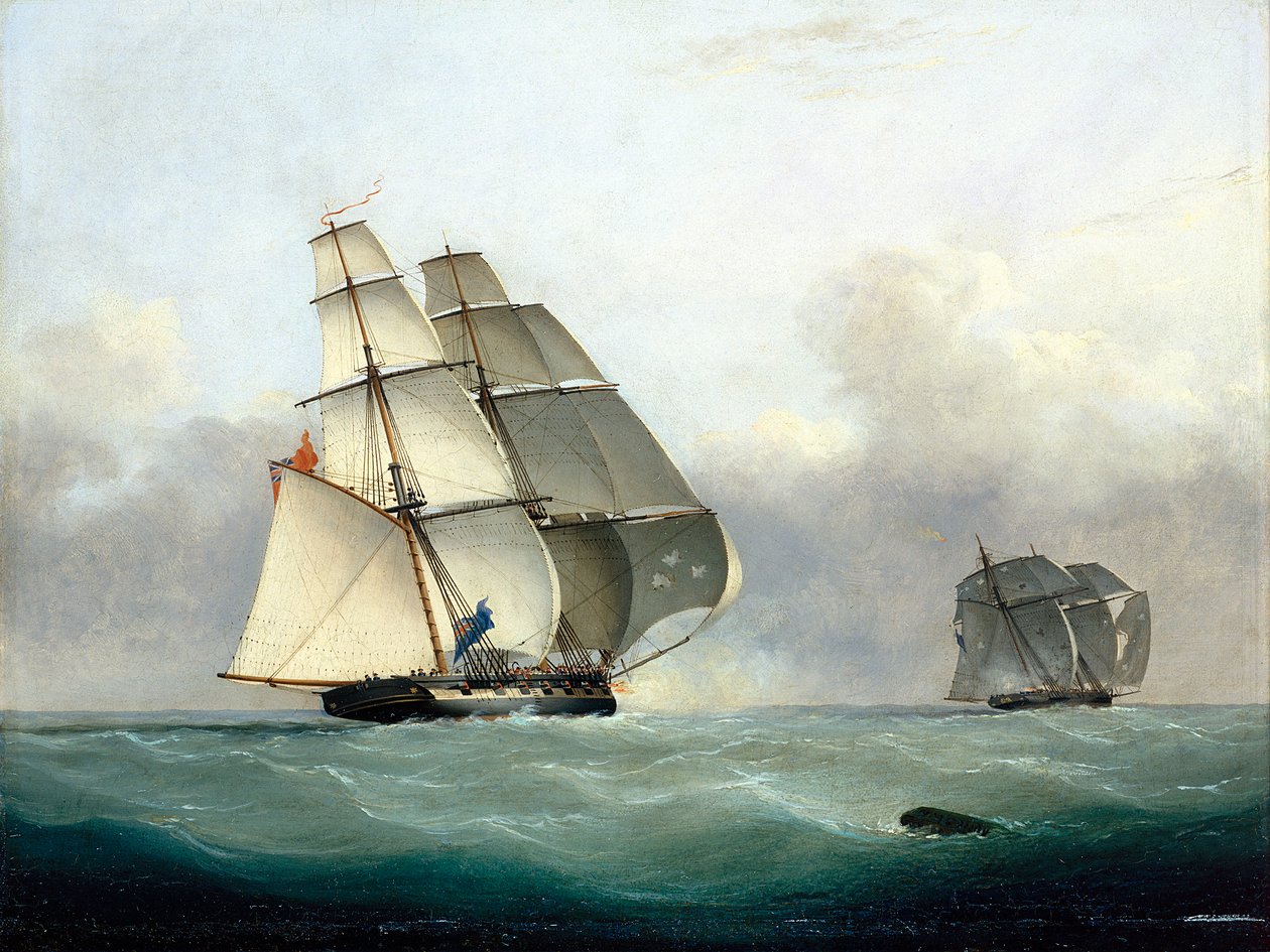 Przechwycenie statku "Gabriel" przez HMS "Acorn", 6 lipca 1841 r. autorstwa Nicholas Matthews Condy