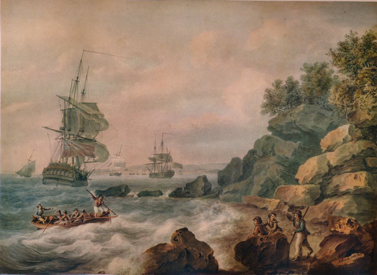 W Kanale Bristolskim, 1787 autorstwa Nicholas Pocock