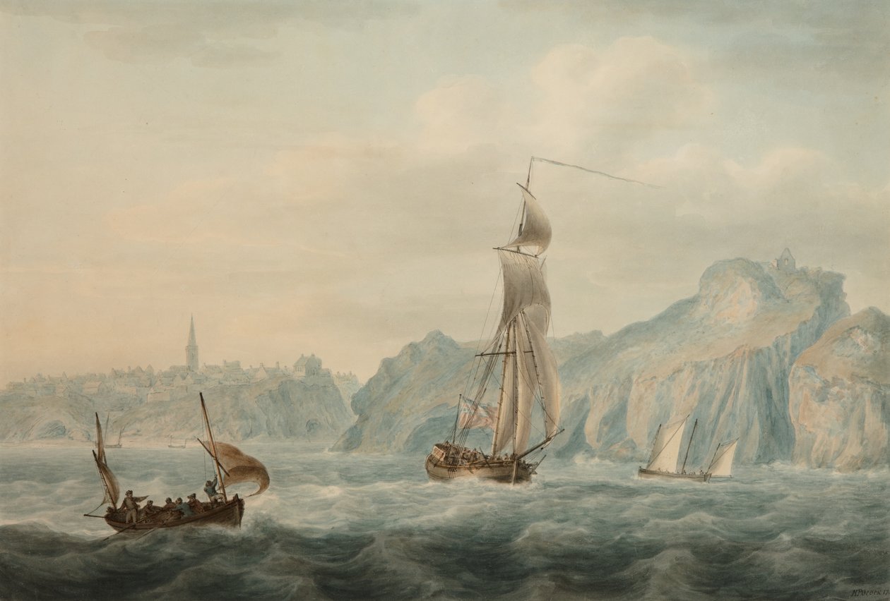 Port of Tenby (akwarela na papierze) autorstwa Nicholas Pocock