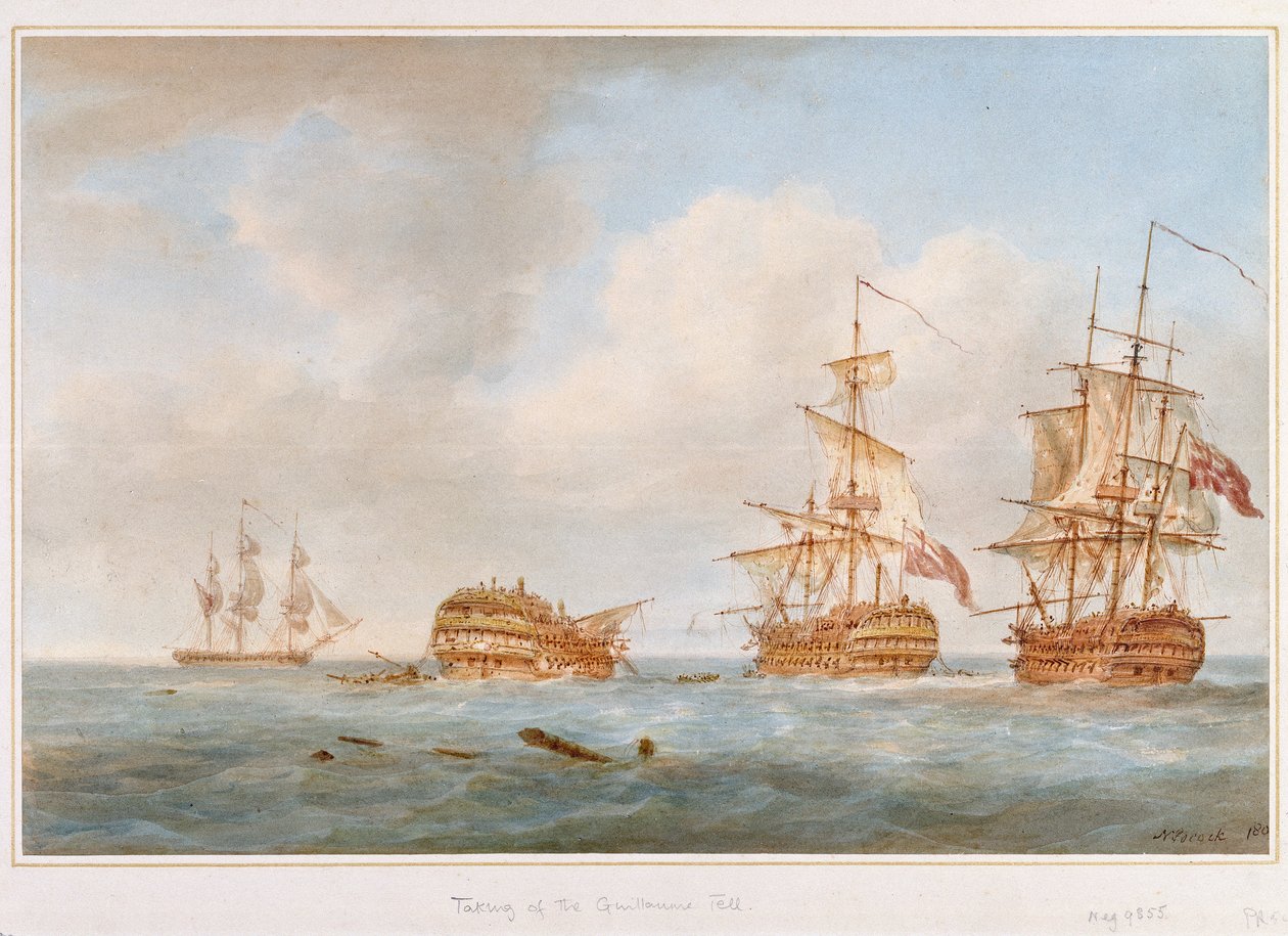 Zdobycie okrętu "Guillaume Tell", 31 marca 1800 r. autorstwa Nicholas Pocock