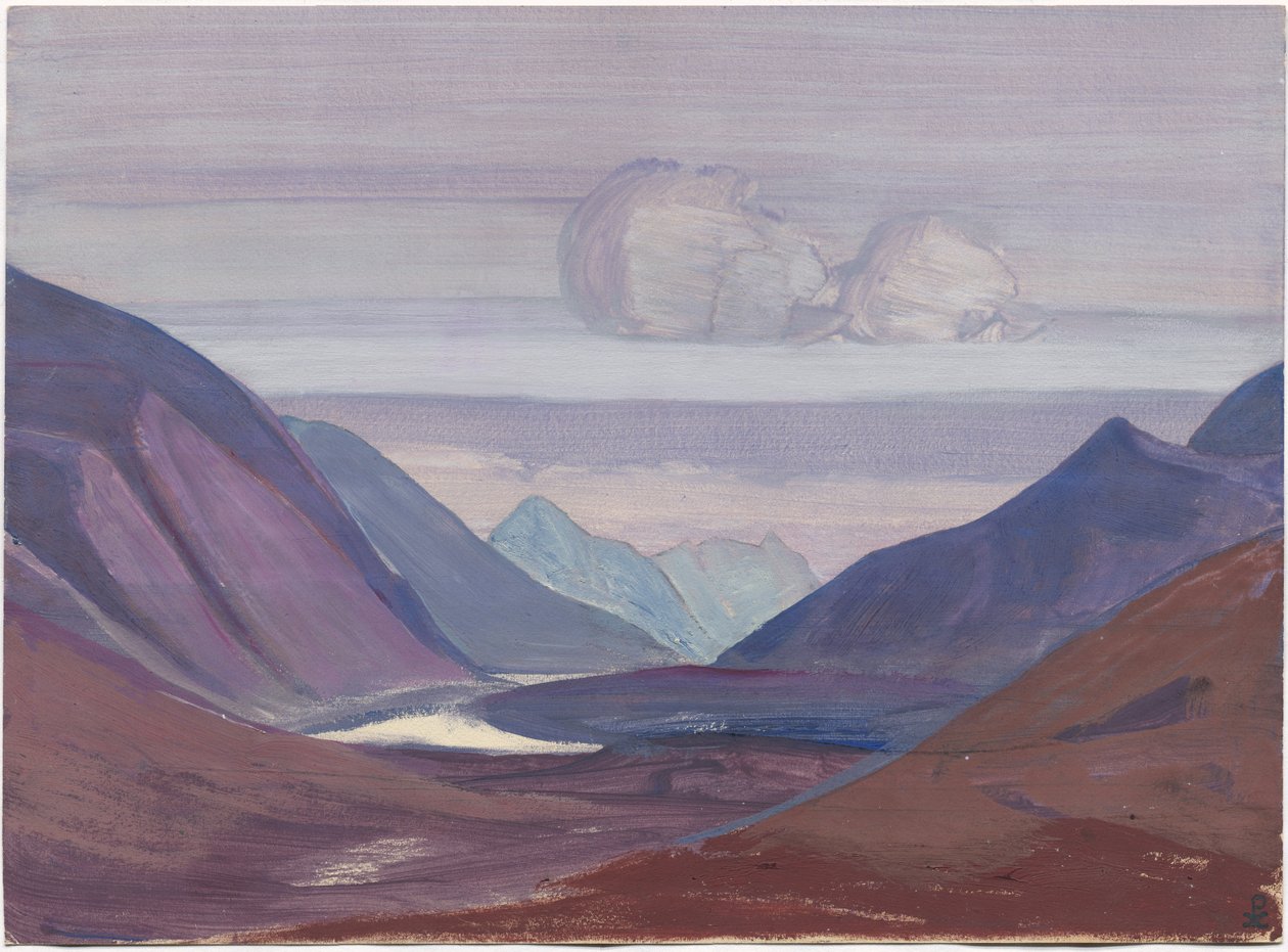 Rzeka Chandra, studium, 1931 autorstwa Nicholas Roerich