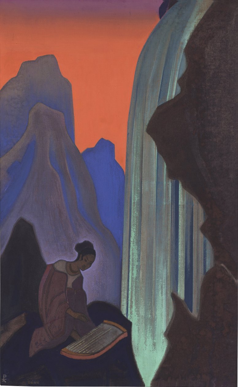 Chant de la cascade - Pieśń wodospadu par Roerich, Nicholas (1874-1947). Tempera na płótnie, format : 99,5x61,5, , Państwowe Muzeum Sztuki Orientalnej, Moskwa autorstwa Nicholas Roerich