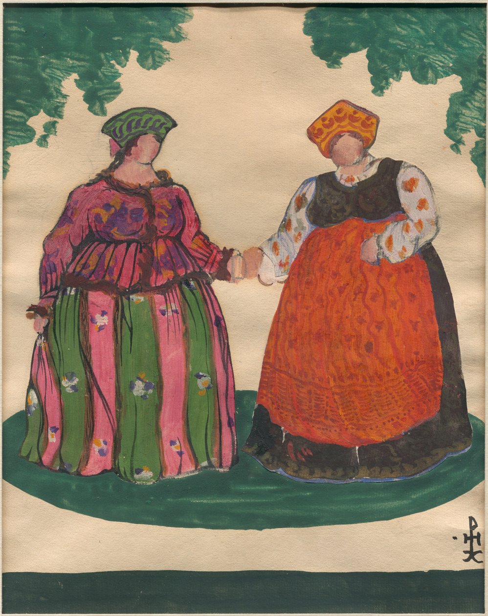 Projekt kostiumów do opery Rimskiego-Korsakowa „Opowieść o carze Saltanie”, 1919 autorstwa Nicholas Roerich