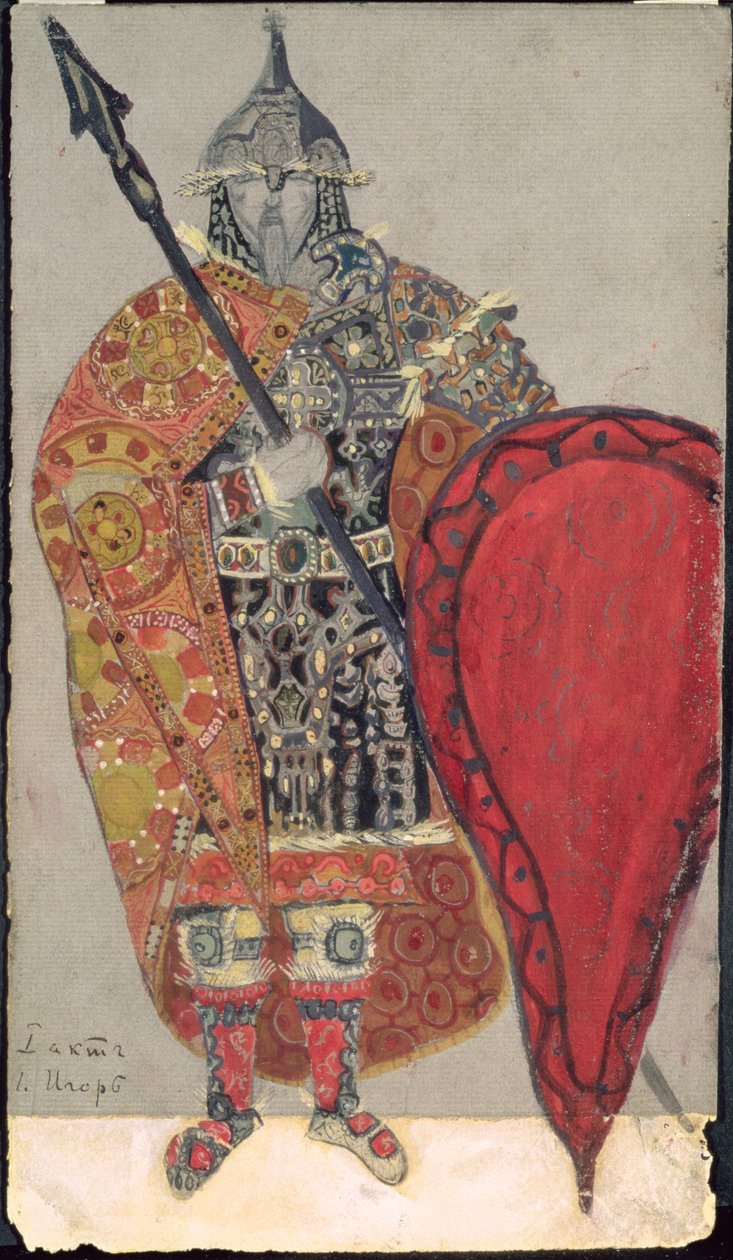 Projekt kostiumu do opery „Książę Igor” Aleksandra Borodina autorstwa Nicholas Roerich