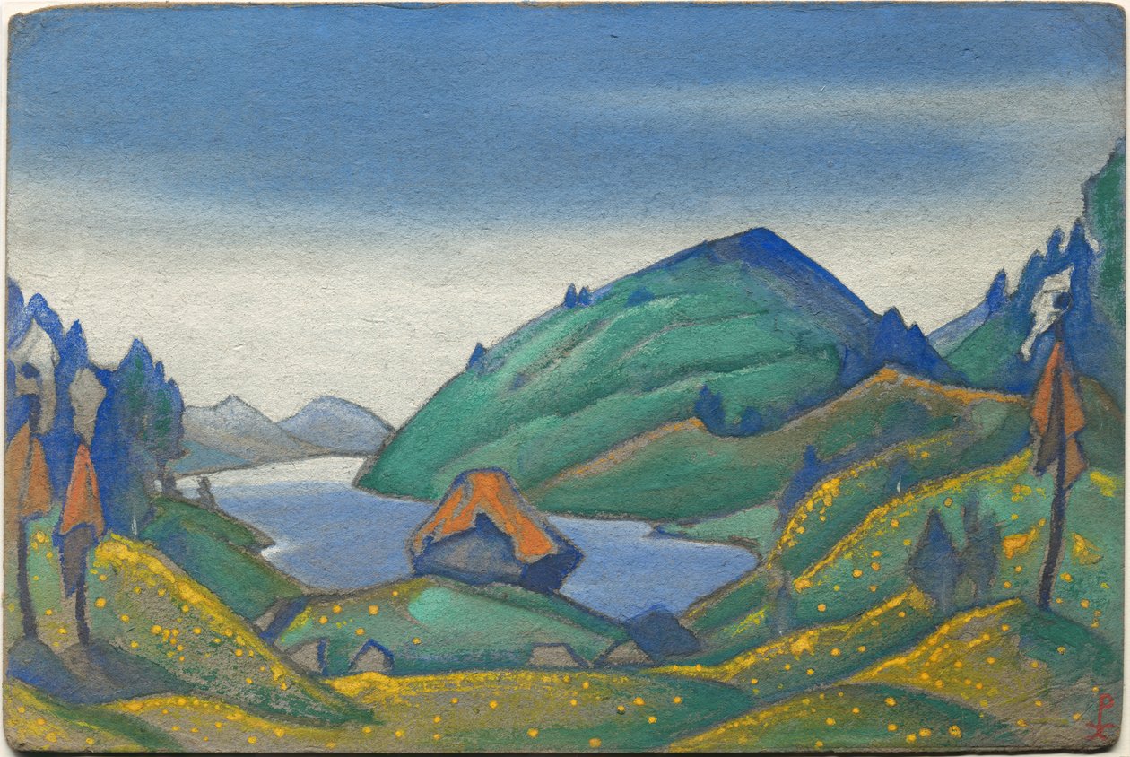 Dekoracje do baletu Strawińskiego „Święto wiosny”, 1944 autorstwa Nicholas Roerich
