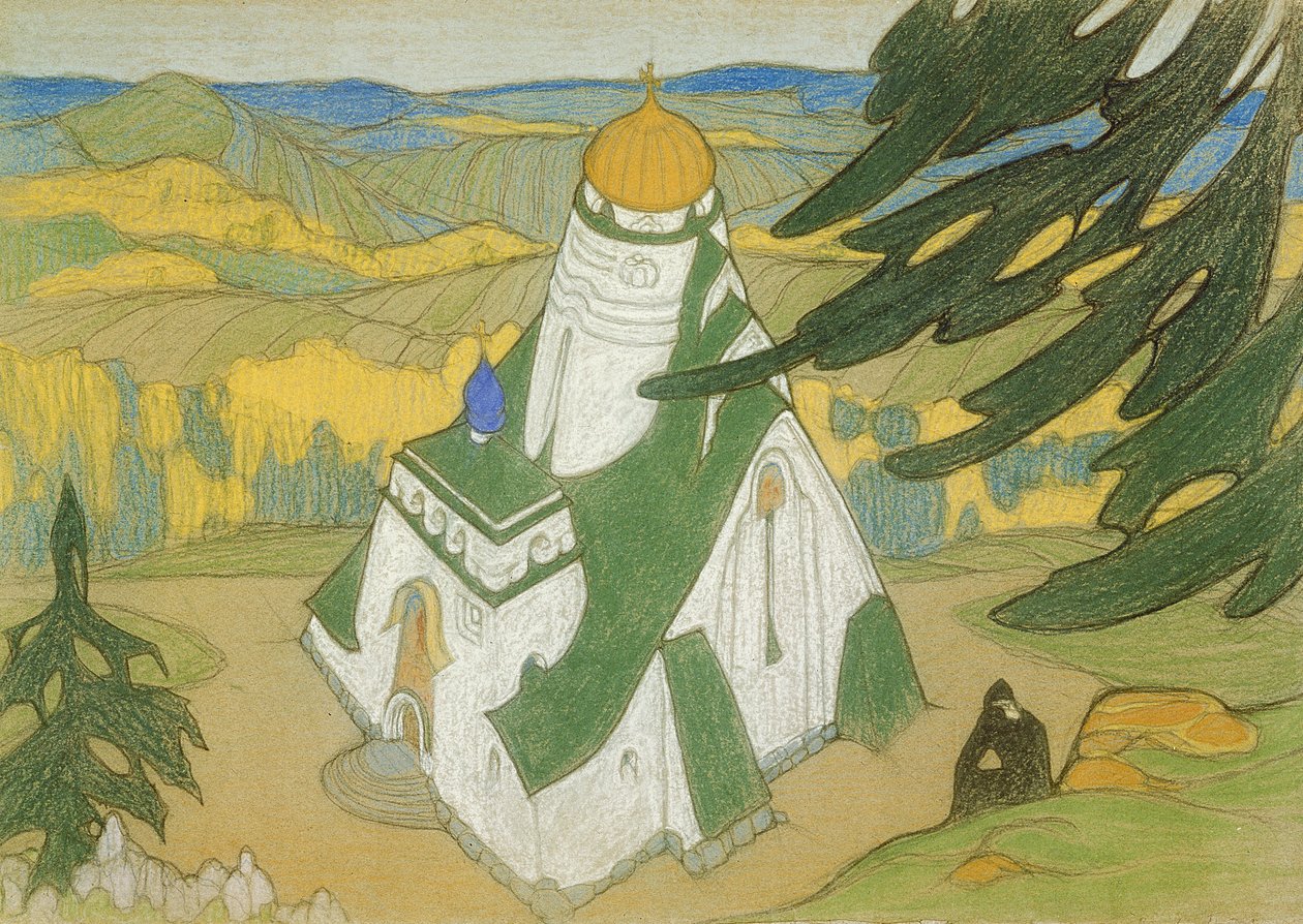 Rysunek z początku XX wieku autorstwa Nicholas Roerich