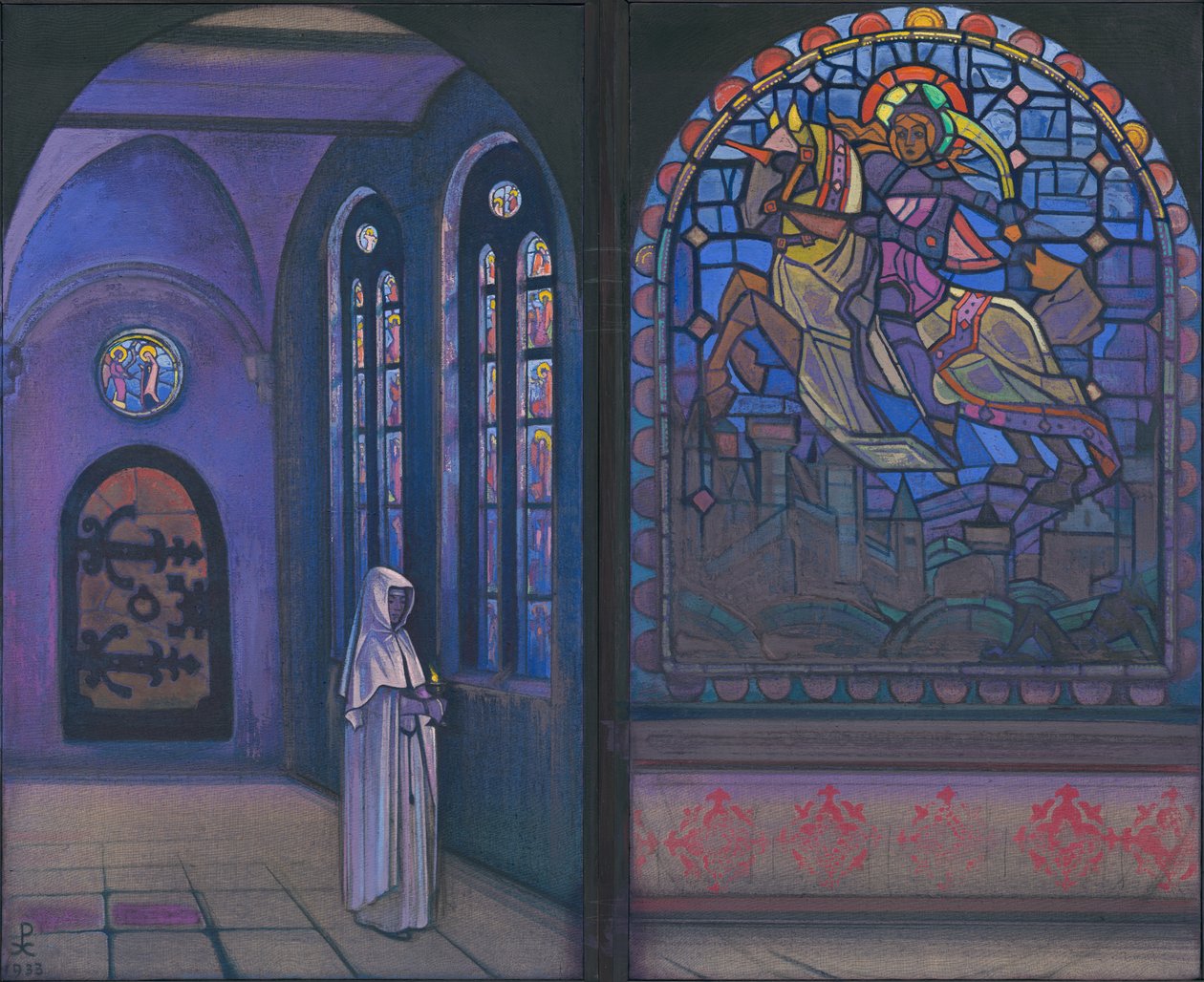 Chwała Bohaterowi, dyptyk, 1933 autorstwa Nicholas Roerich
