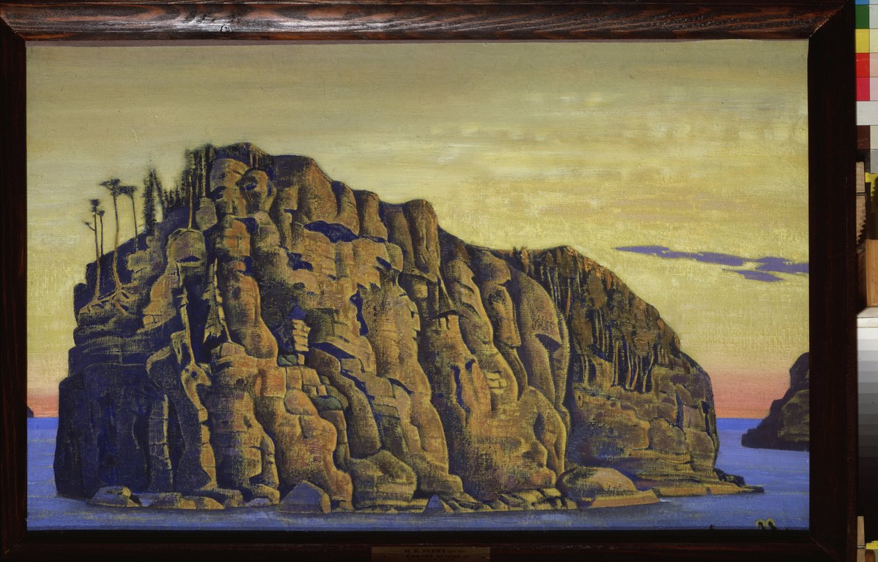 Święta Wyspa (Święta Wyspa). Praca Mikołaja Roericha (1874-1947), tempera na płótnie autorstwa Nicholas Roerich