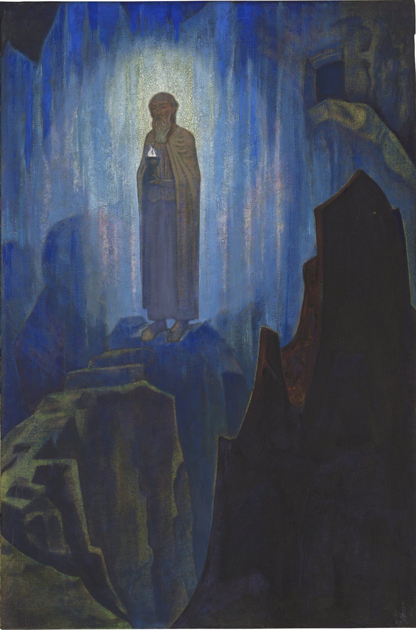 Lumiere celeste - Światło nieba par Roerich, Nicholas (1874-1947). Tempera na płótnie, rozmiar: 124x80 autorstwa Nicholas Roerich