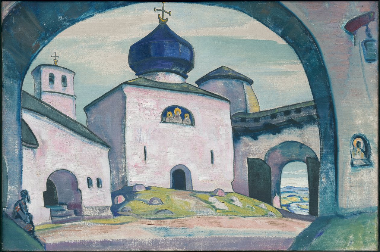 Stary Psków, dekoracje do opery Rimskiego-Korsakowa „Służąca z Pskowa”, 1922 autorstwa Nicholas Roerich
