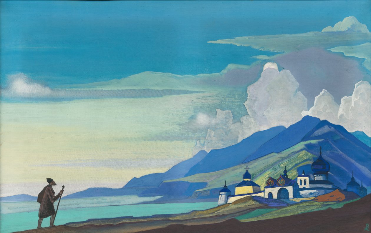 Pielgrzym Promiennego Miasta, 1933 autorstwa Nicholas Roerich