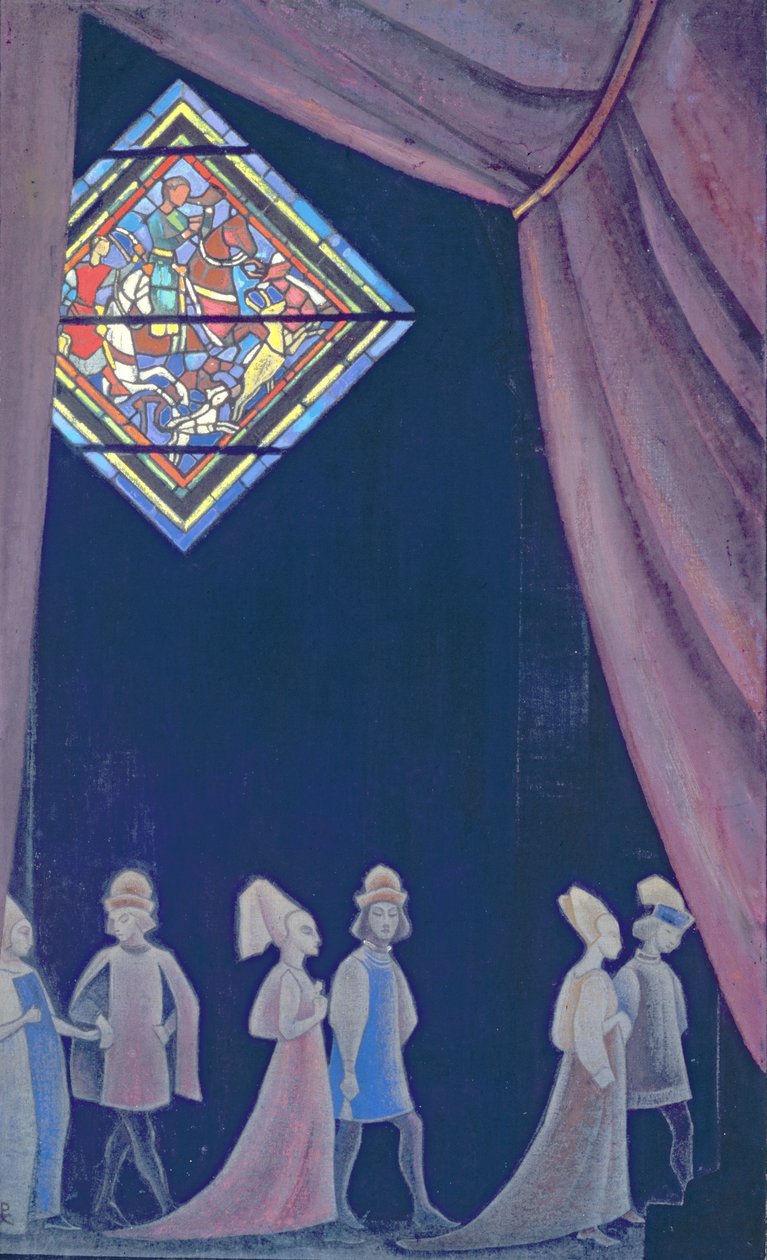 Szkic do opery Ryszarda Wagnera „Tristan i Izolda”, lata 1910 autorstwa Nicholas Roerich