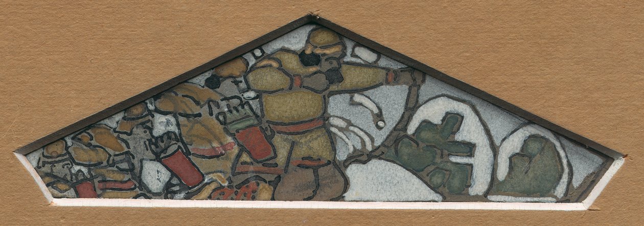 Szkic do skrajnie lewej trójkątnej dekoracji fryzu z majoliki „Northern Life”, 1905 autorstwa Nicholas Roerich