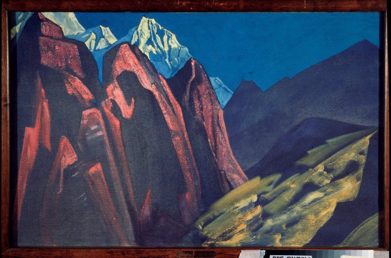 Jego cień (Cień nauczyciela). Praca Nicolasa (Mikołaja) Roericha (1874-1947), tempera na płótnie autorstwa Nicholas Roerich