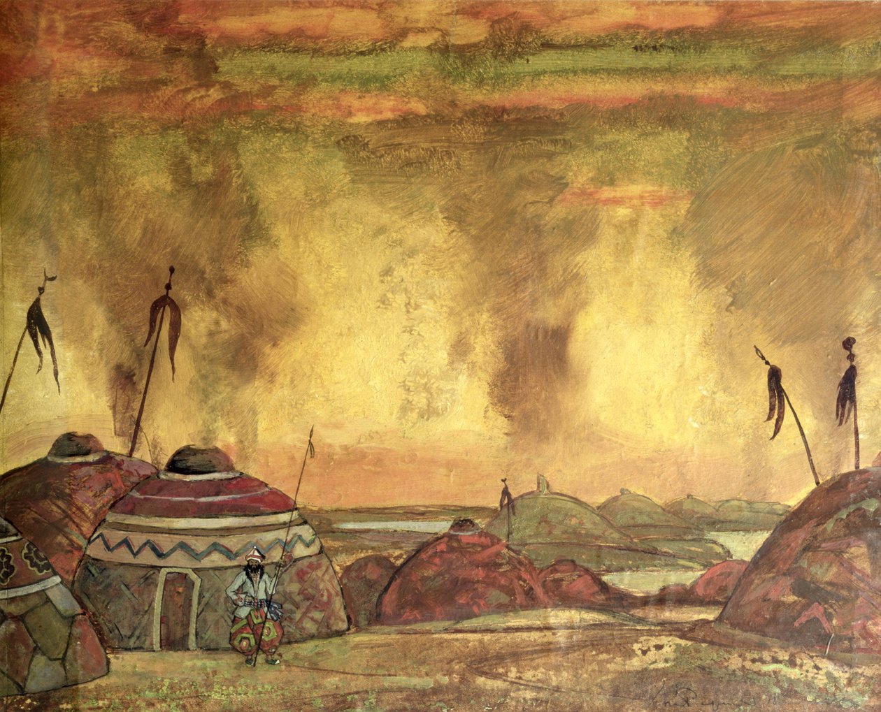Scenografia dla Aleksandra Borodina autorstwa Nicholas Roerich