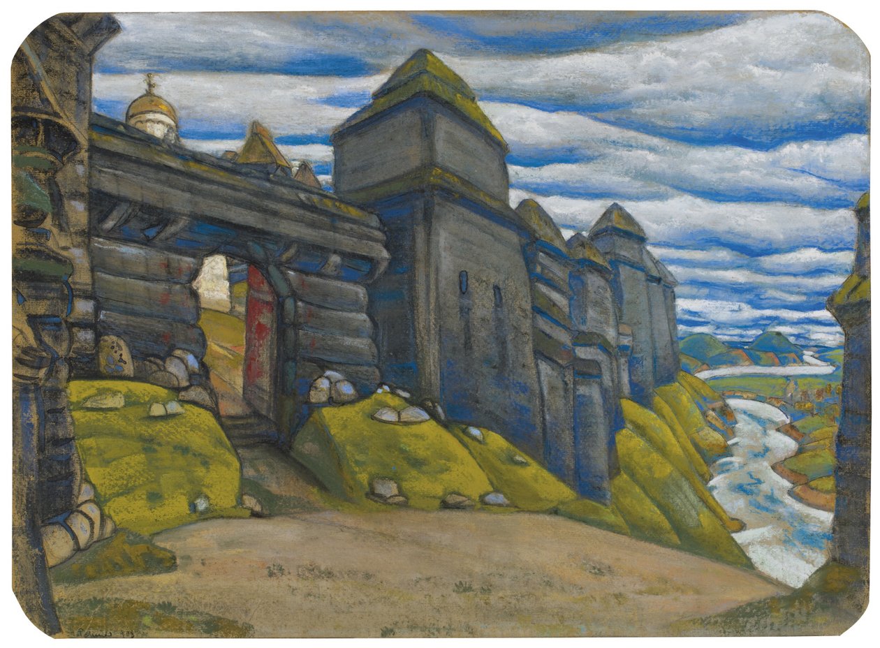 Scenografia do opery Książę Igor A. Borodina autorstwa Nikolai Konstantinowitsch Roerich