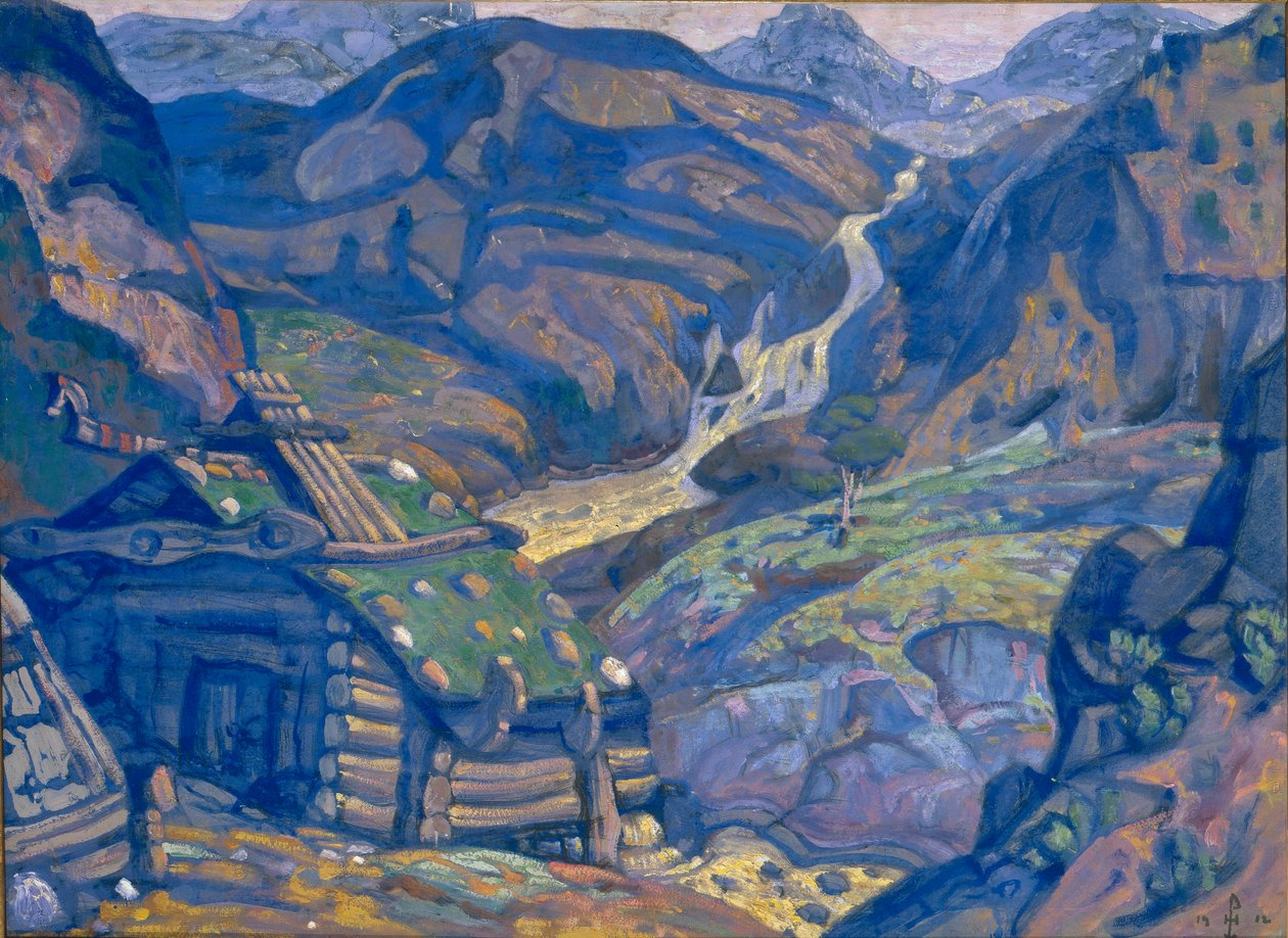 Scenografia do spektaklu teatralnego Peer Gynt H. Ibsena, 1912 autorstwa Nikolai Konstantinowitsch Roerich