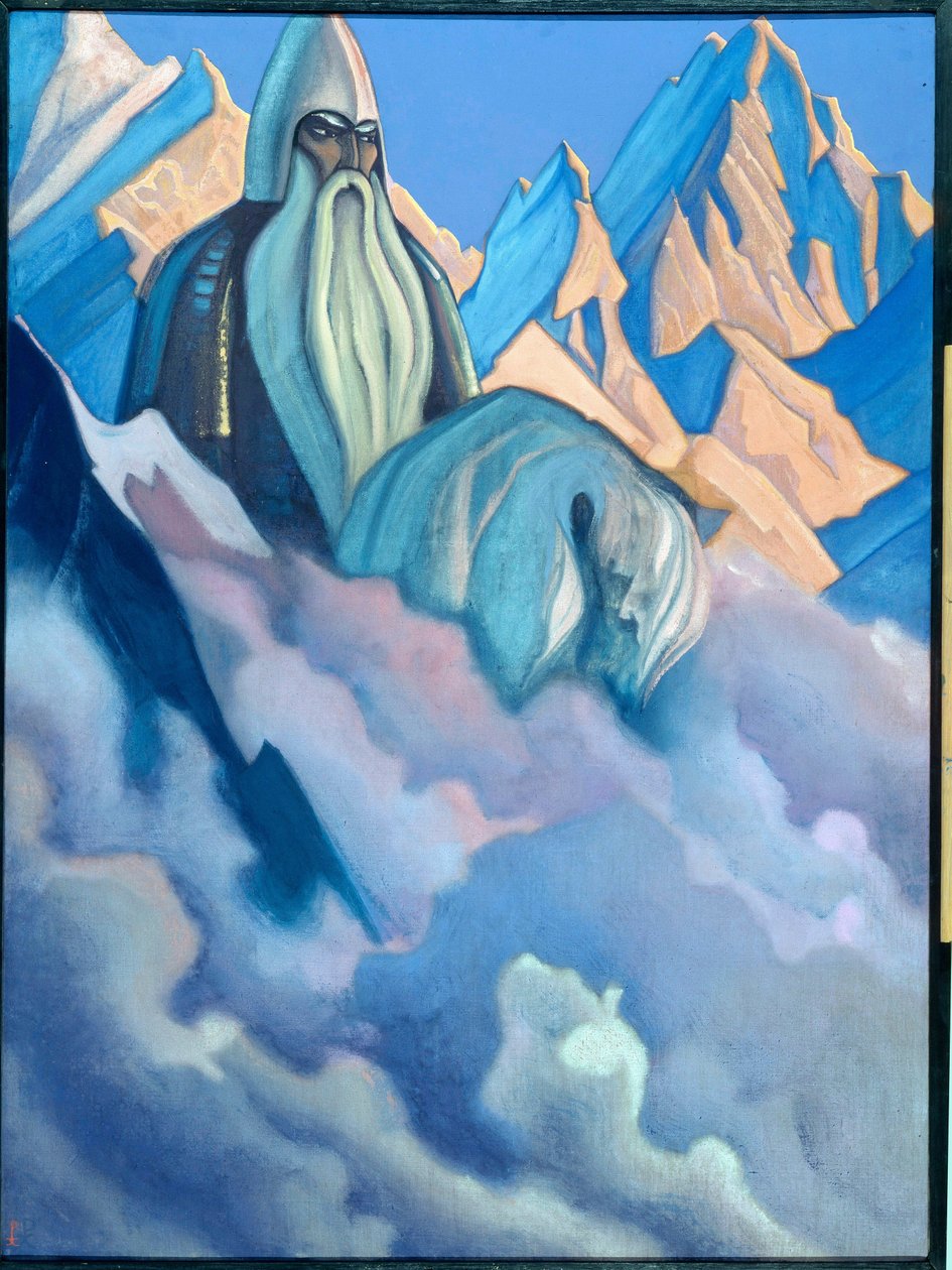 Svyatogor (legendarna postać rosyjska). Obraz Nicolasa (Mikołaja) Roericha (1874-1947), tempera na płótnie autorstwa Nicholas Roerich