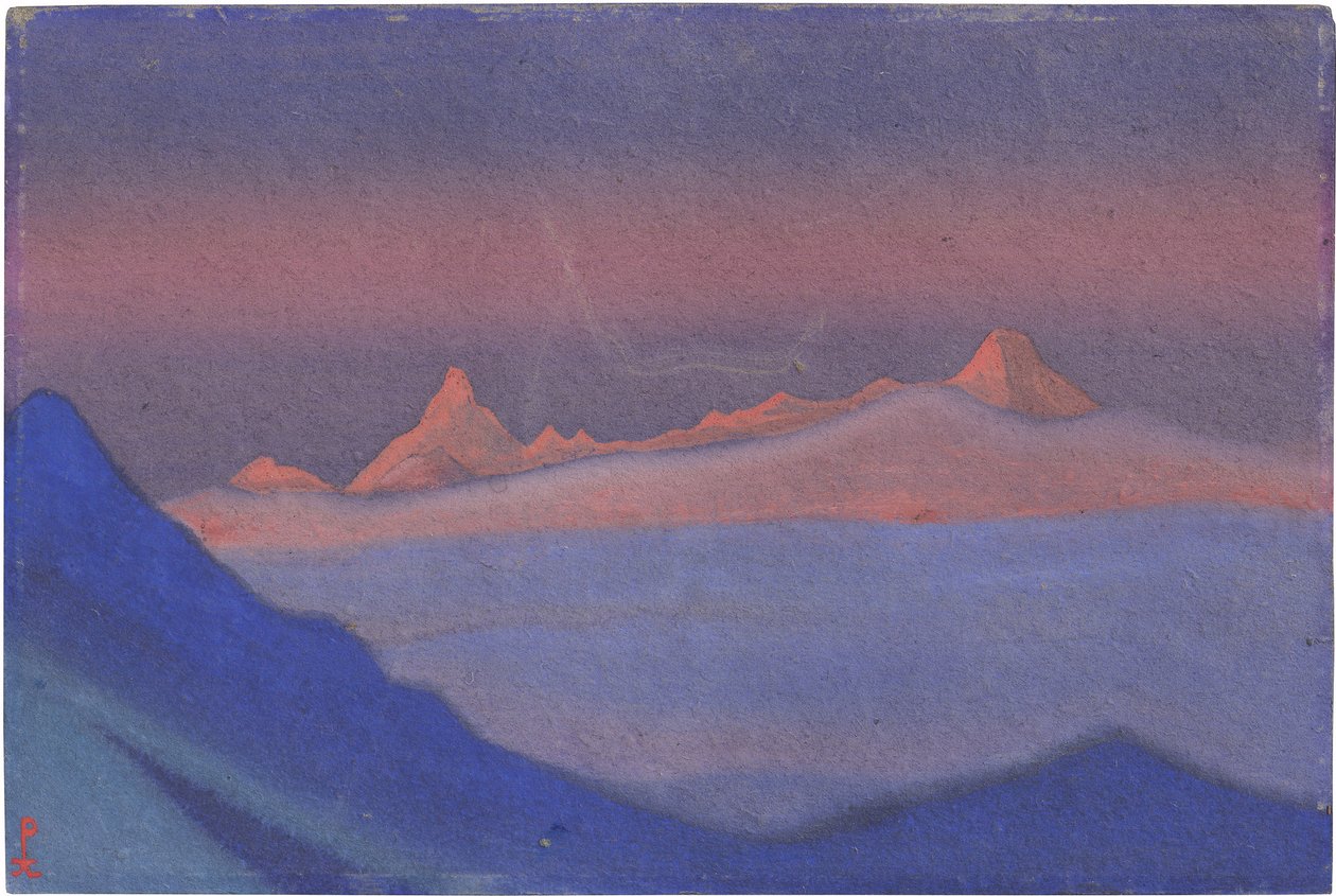 Tangla La par Roerich, Mikołaj (1874-1947). Tempera na tekturze, wymiary : 30,5x45,7 autorstwa Nicholas Roerich