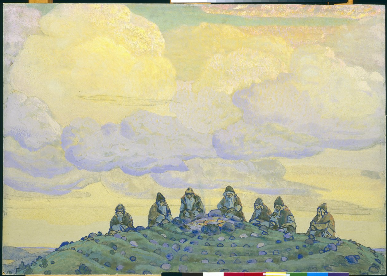 Wielka Ofiara: wystrój baletu „Święto wiosny” Igora Strawińskiego, 1910 autorstwa Nicholas Roerich