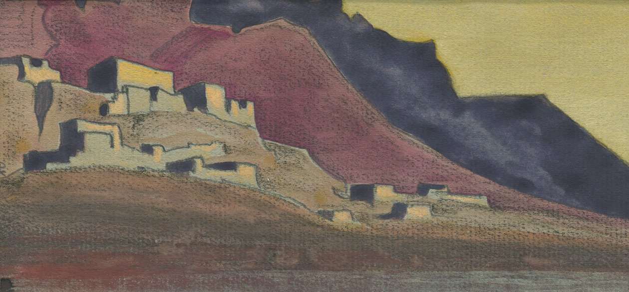 Twierdze tybetańskie, szkic, 1932 autorstwa Nicholas Roerich