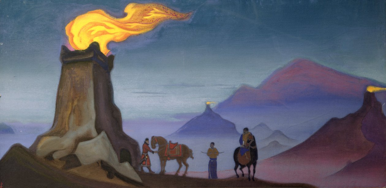 Płomienie zwycięstwa, 1940 autorstwa Nicholas Roerich
