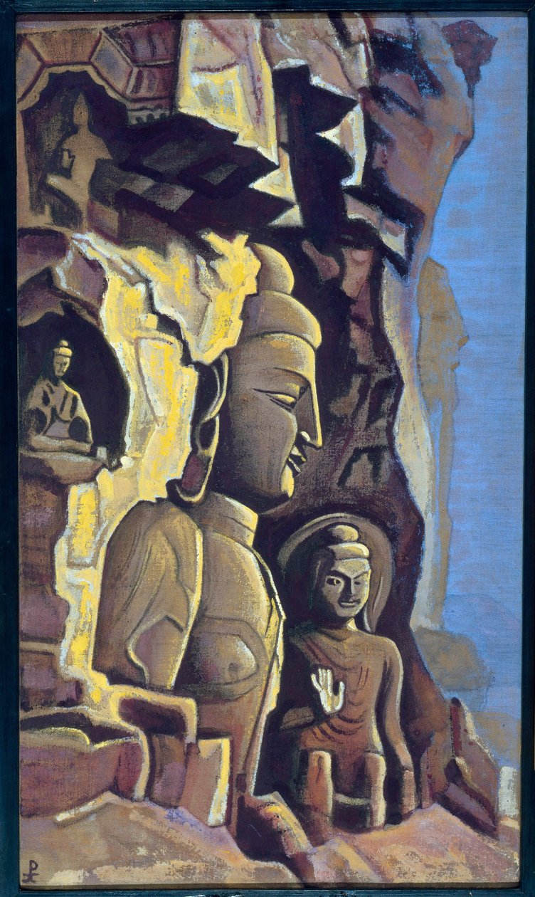 Yungang (Chiny). Praca Nicolasa (Mikołaja) Roericha (1874-1947), tempera na płótnie autorstwa Nicholas Roerich