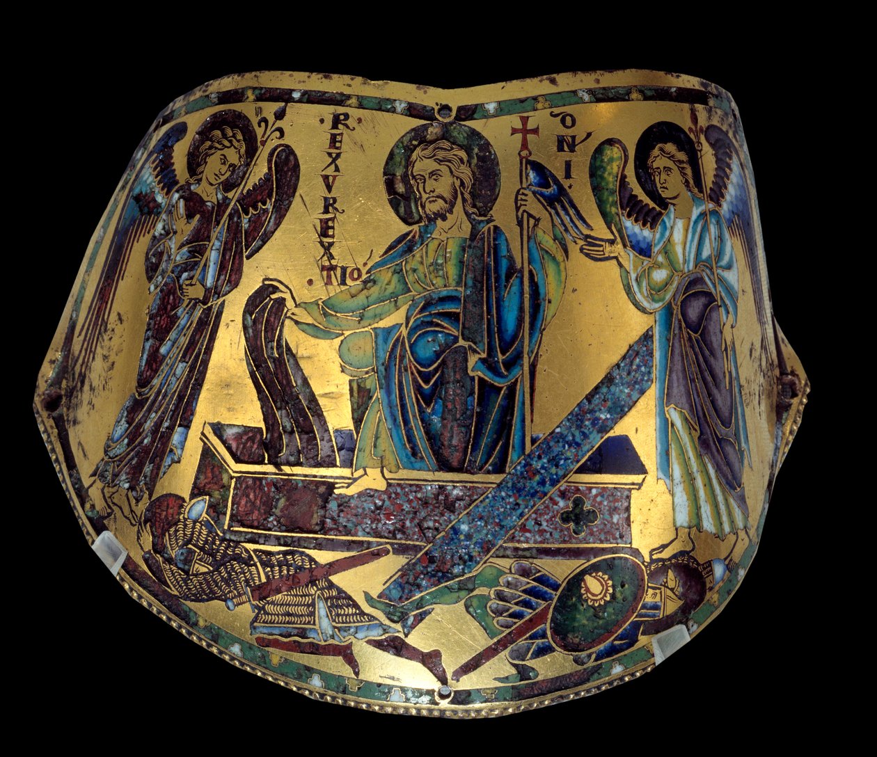 Armilla: Zmartwychwstanie. Uroczysta bransoletka z miedzi i emalii Meuse. Warsztat Nicolasa Verduna (ok.1130/50-1205) Średniowiecze, ok. godz. 1170-1180. Paryż, Musee du Louvre autorstwa Nicholas of Verdun