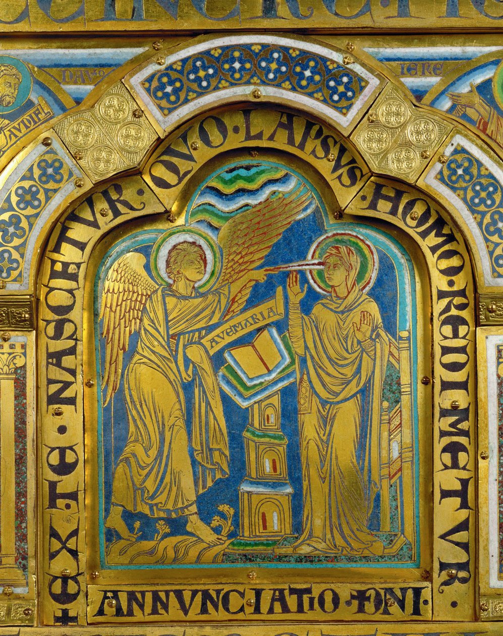 Zwiastowanie, z ołtarza w Verdun ... autorstwa Nicholas of Verdun