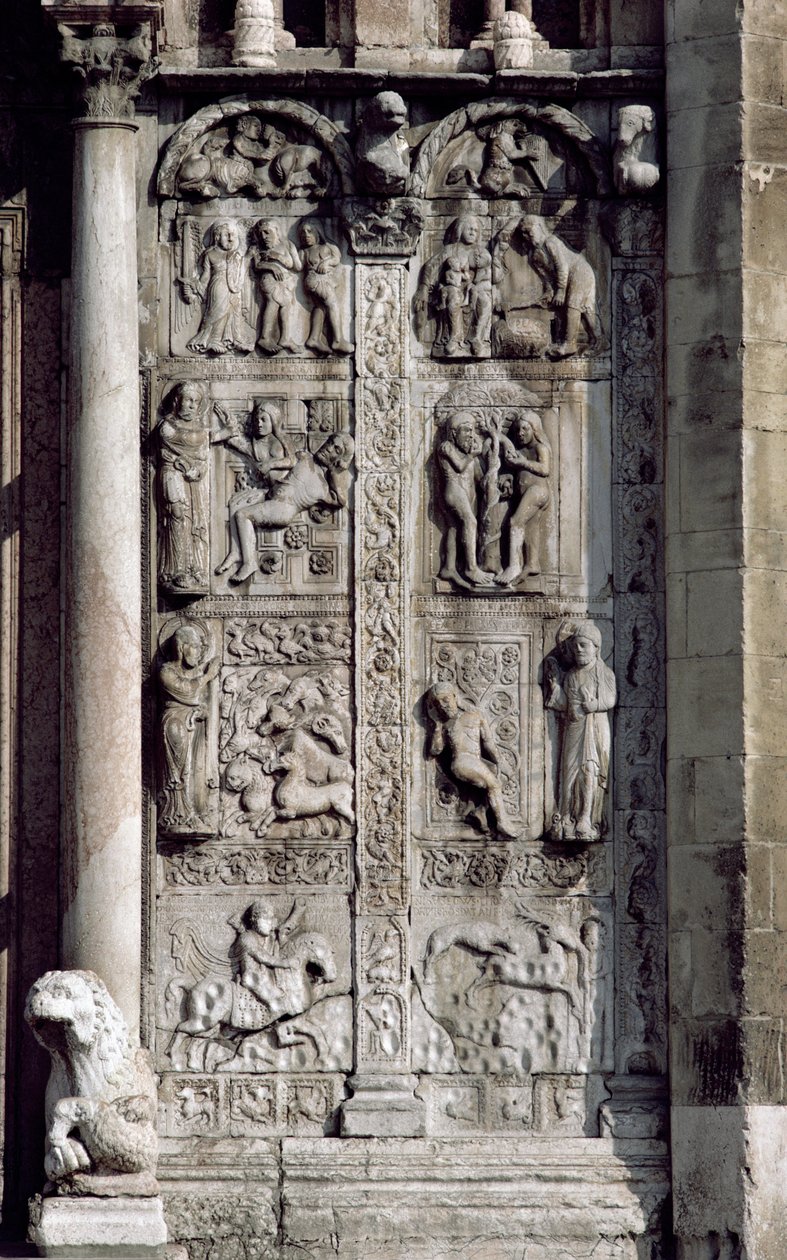 Szczegół od strony południowej ganku zachodniego, kamień z ok. 1120-38, patrz 136520 i 136522 autorstwa Nicholaus