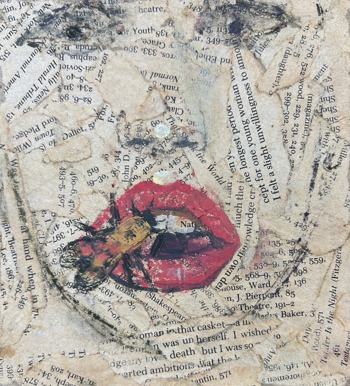 Bee Sting Lips, 2019-23 (kolaż) autorstwa Nick Williams