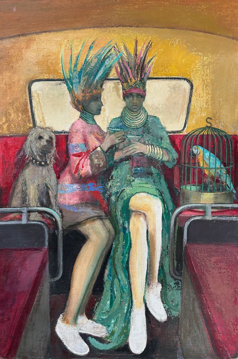 Happy Hour, 2019-23 (olej na płycie) autorstwa Nick Williams
