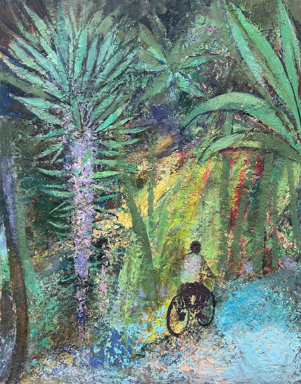 Tropical Spin, 2022-23 (olej na płycie) autorstwa Nick Williams