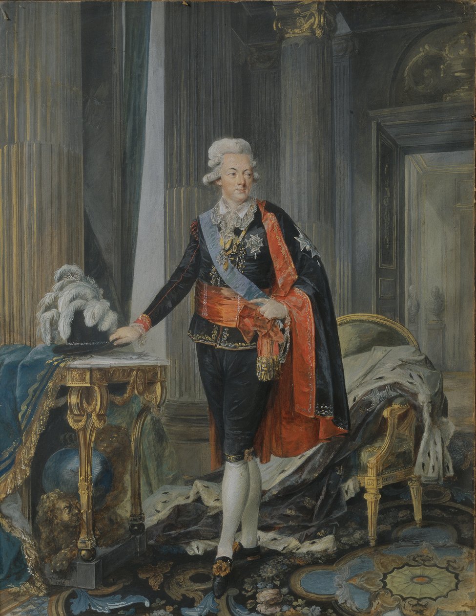 Król Szwecji Gustaw III (1746-92) 1792 autorstwa Niclas II Lafrensen