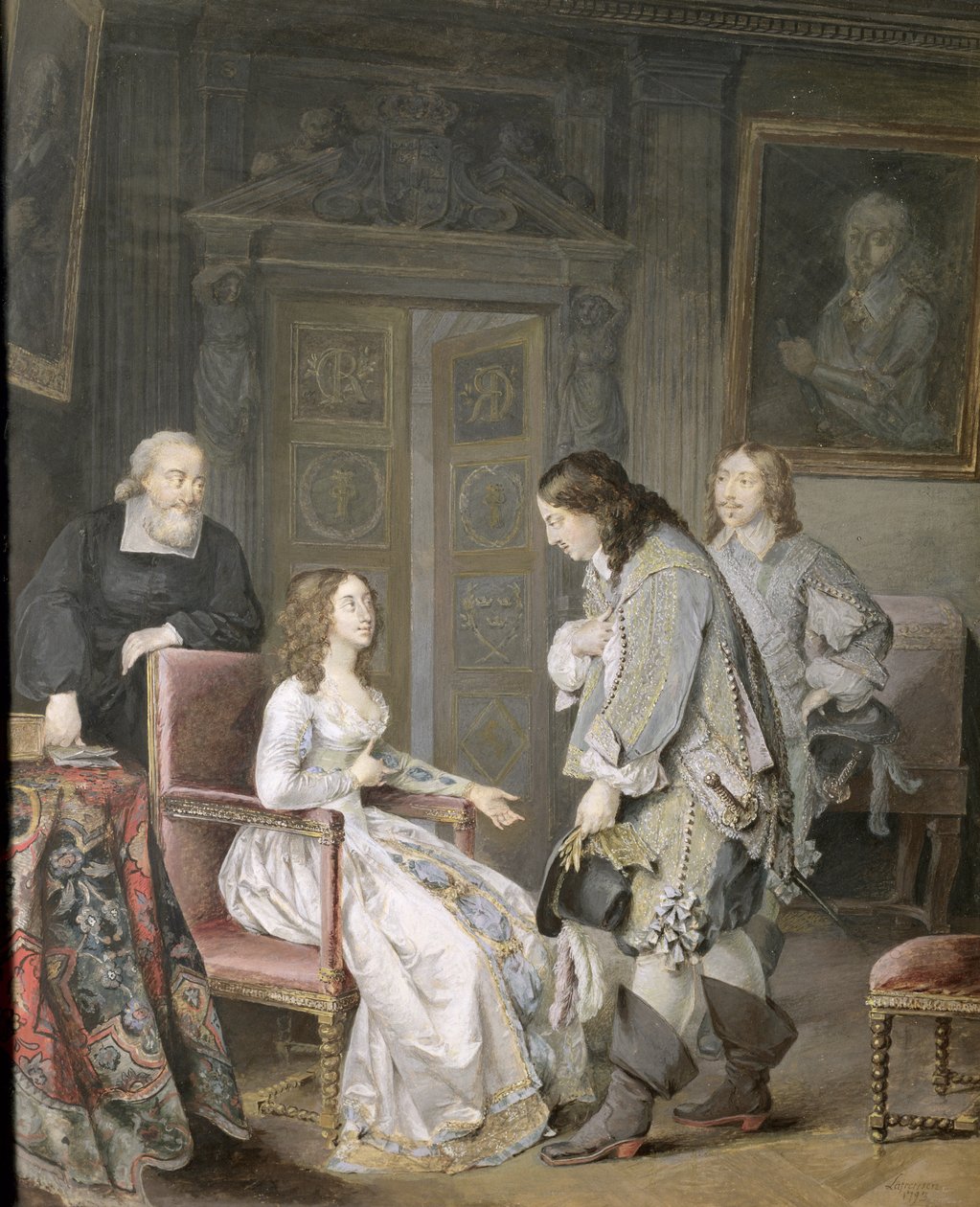 Królowa Szwedzka Krystyna (1626-89) i Karol X Gustaw Szwed (1622-60) 1793 autorstwa Niclas II Lafrensen