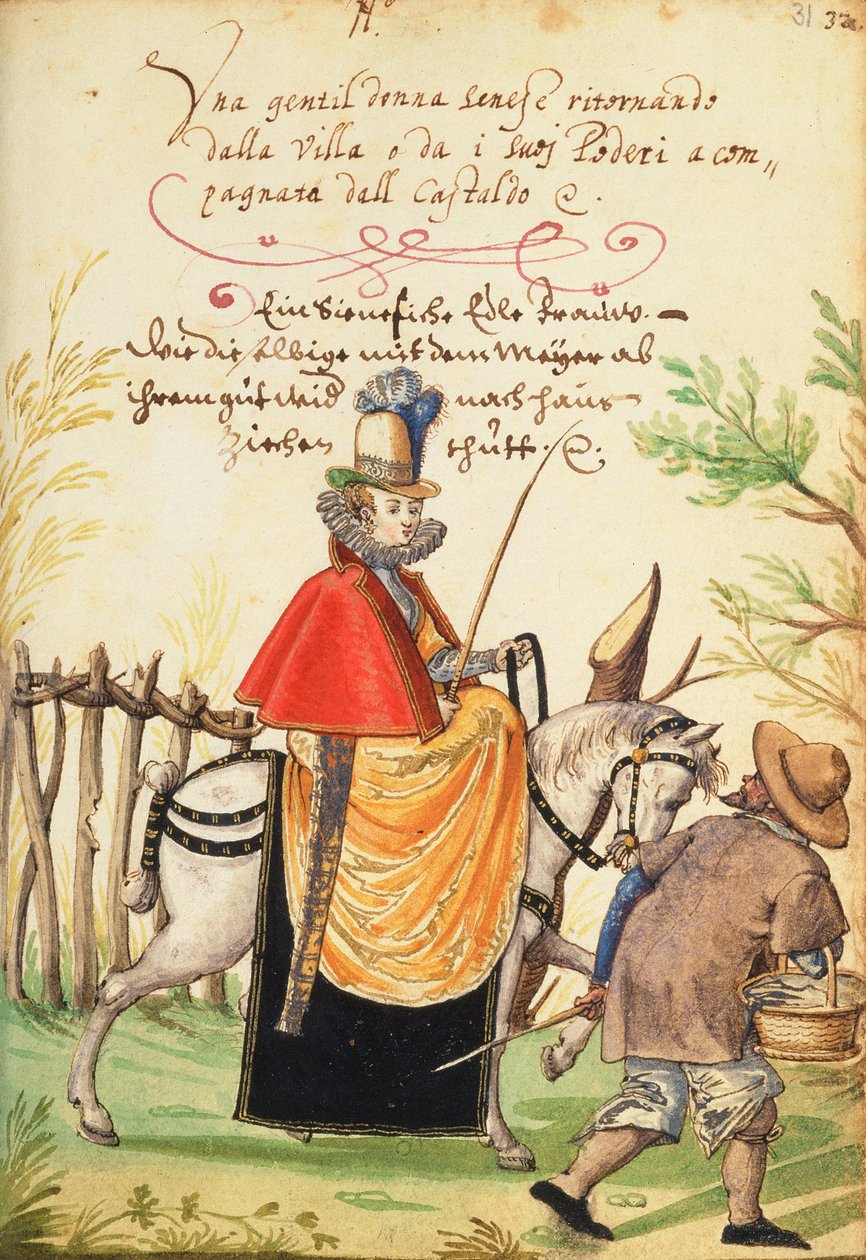 MS W.477 fol.31 Ilustracja z „Księgi kostiumów” Kippella, c.1588 autorstwa Niclauss Kippell