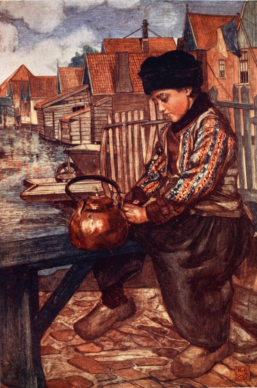 Chłopiec czyszczący czajnik, 1904 autorstwa Nico Jungman