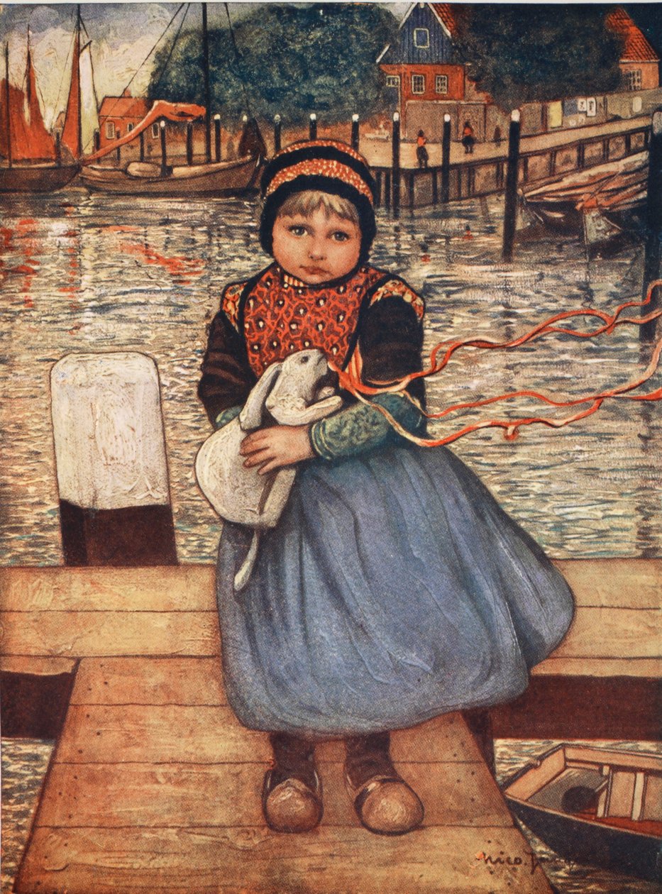 Dziewczynka z królikiem, 1904 autorstwa Nico Jungman