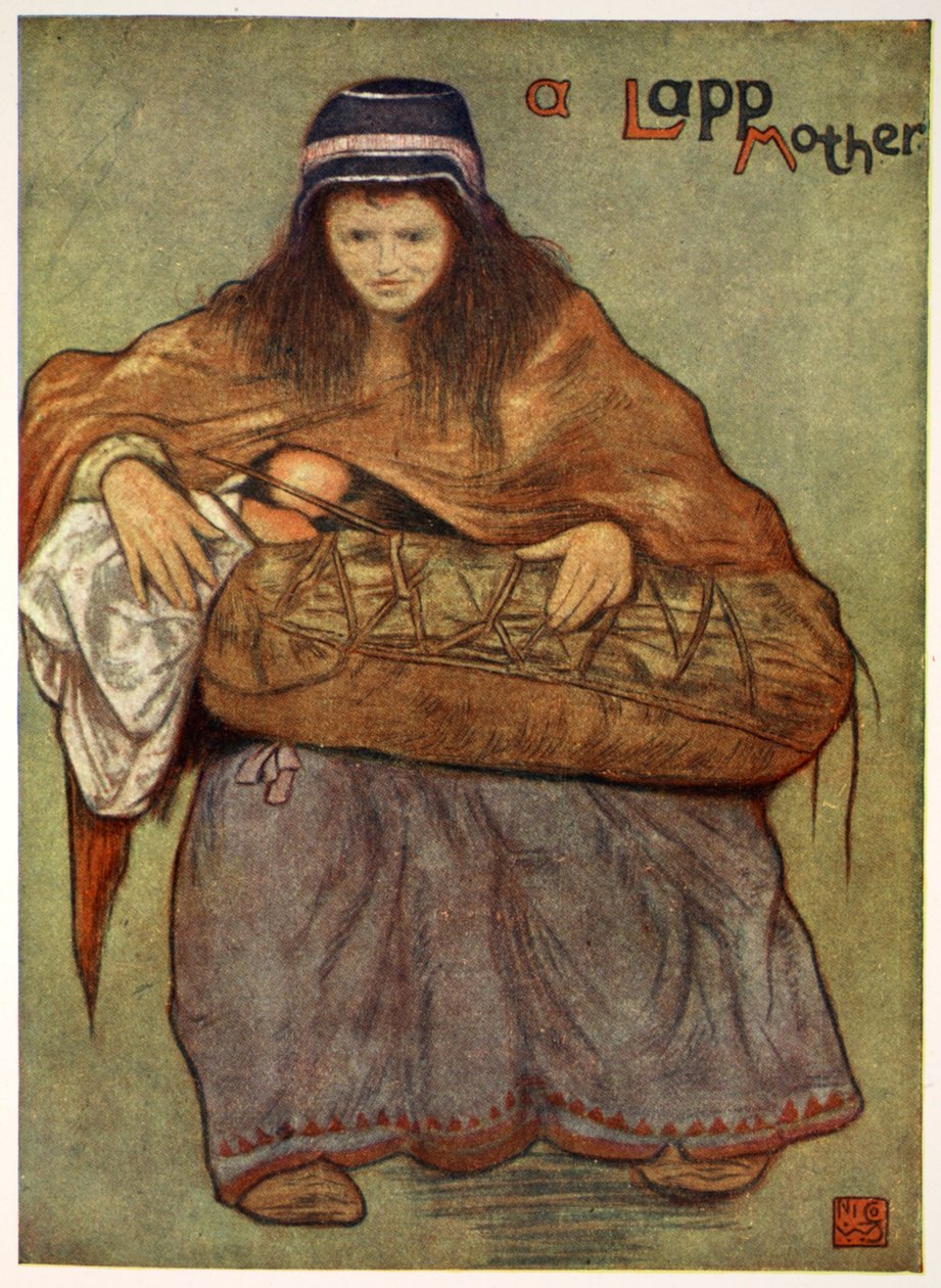 Lapońska matka i dziecko, 1905 autorstwa Nico Jungman