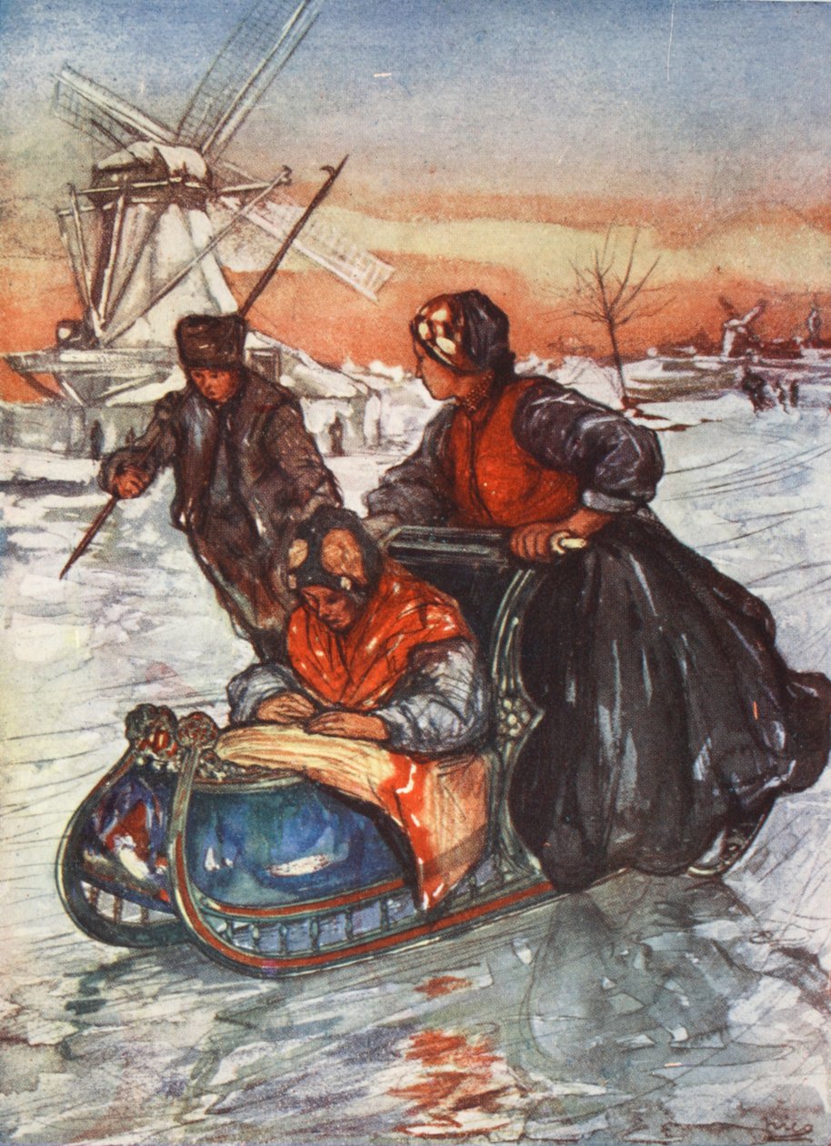 Wyścig na łyżwach, 1904 autorstwa Nico Jungman