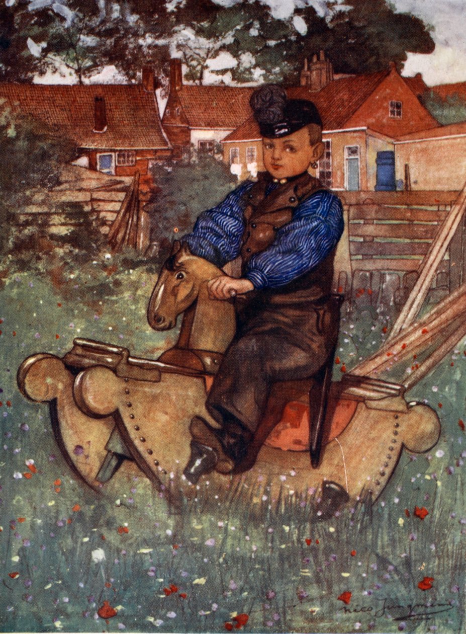 Chłopiec z Veere na koniu na biegunach, 1904 autorstwa Nico Jungman