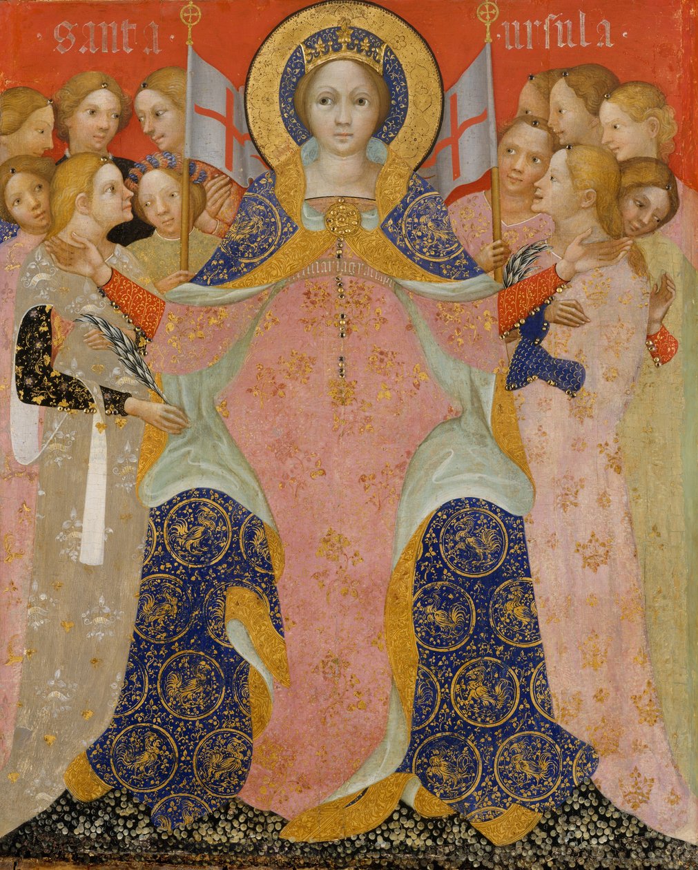 Święta Urszula i Jej Panny, ok. 1410 (tempera i złoto na drewnie) autorstwa Nicolò di Pietro