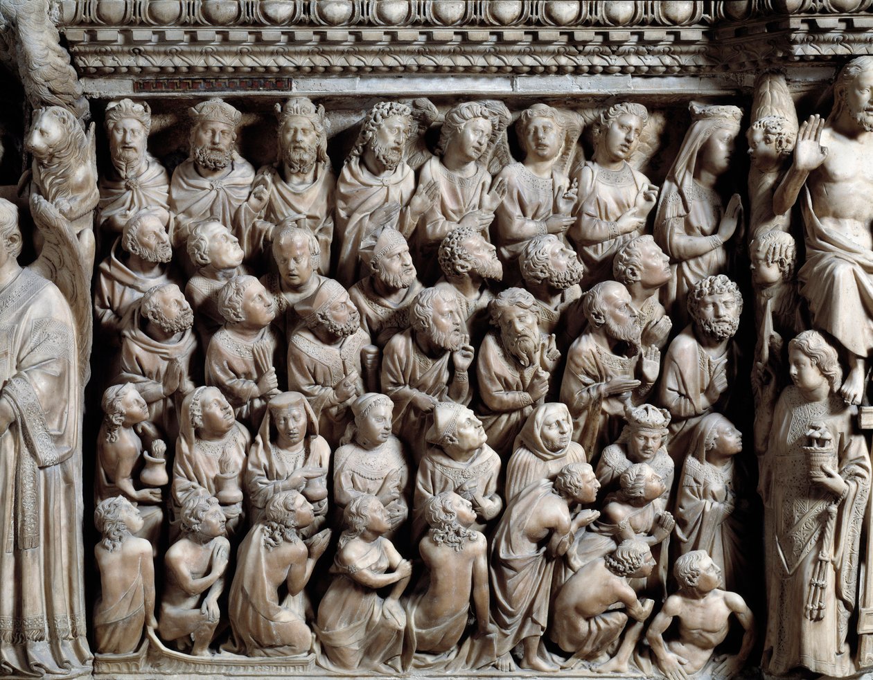 Sąd Ostateczny, wybrany, fragment z Ambony autorstwa Nicola Pisano