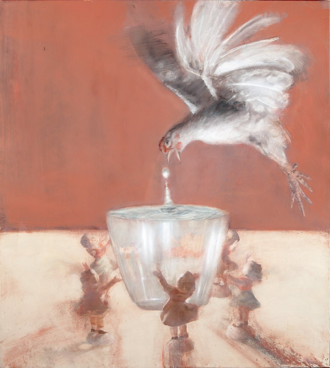 Kogut z wazonem, 2013 (olej na płótnie) autorstwa Nicola Pucci