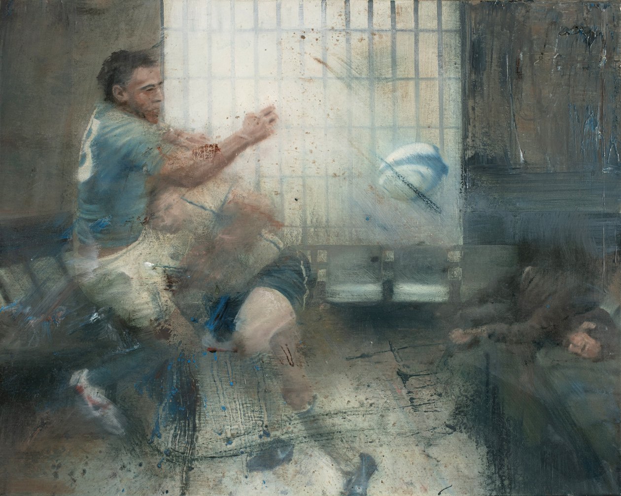 Tackling, 2016 (olej na płótnie) autorstwa Nicola Pucci