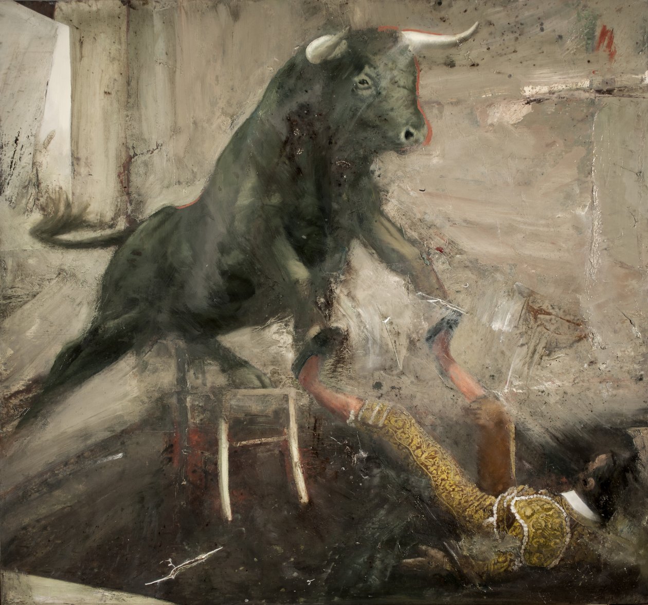 Krzesło Toro i torero, 2017 (olej na płótnie) autorstwa Nicola Pucci